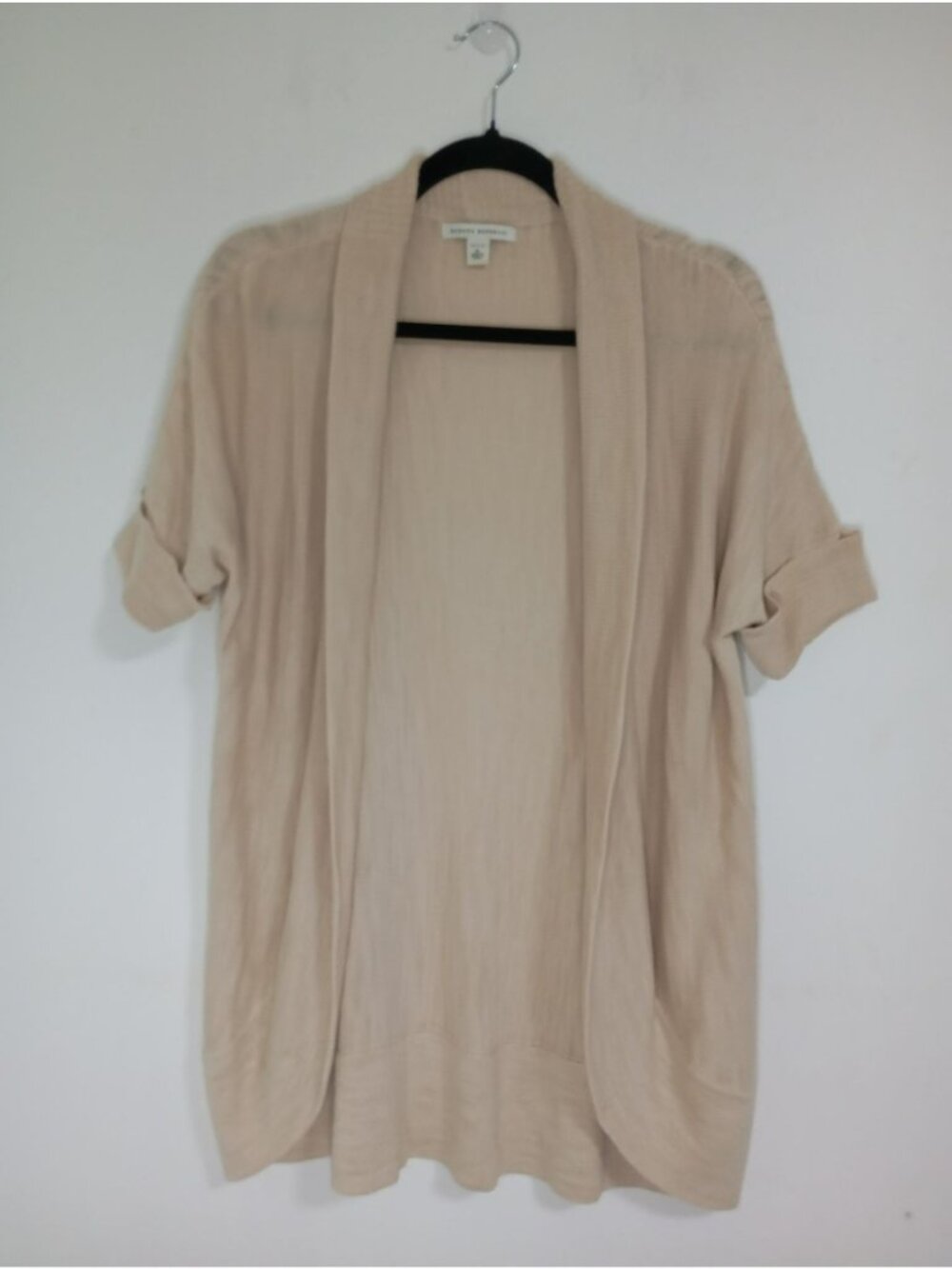 Banana Republic Womens Petite Open-Front Beige Cardigan Sweater M Lightweight
